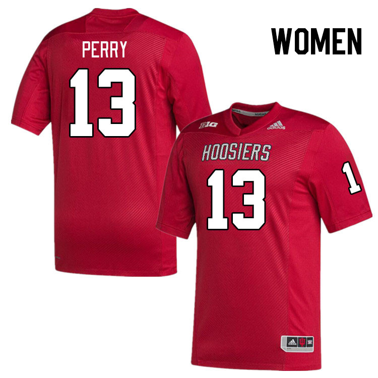 Women #13 Kamryn Perry Indiana Hoosiers College Football Jerseys Stitched-Red
